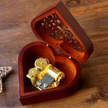 Load image into Gallery viewer, Heart-Shaped Wooden Music Box