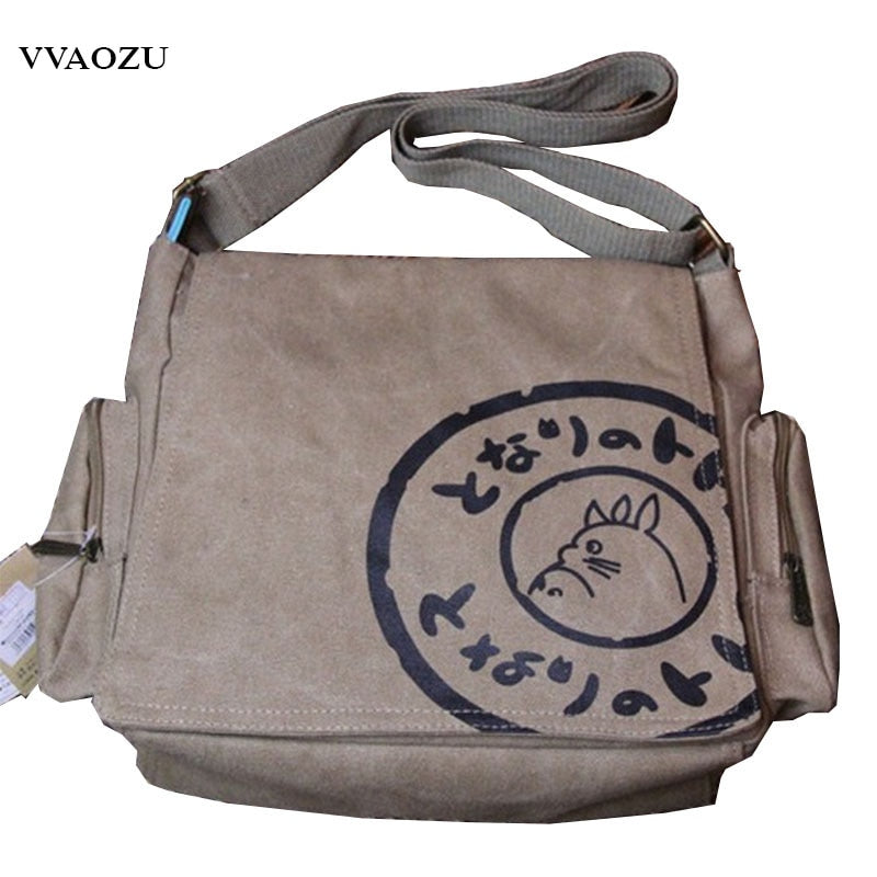 Totoro Canvas Messenger Bags Cartoon For Students 2024
