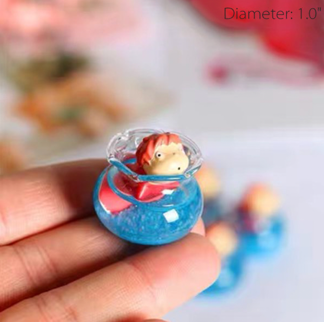 thumbnail image 2 of Ponyo Plush Doll With Bucket And Hat – 15cm Soft Toy From Miyazaki's Film 2 of 6